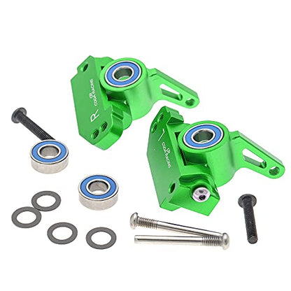 RC Alloy Caster Block&Steering Blocks for Traxxas 1/10 2WD Slash, Stampede, Rustler, Nitro Slash-Replaces Part 3736 3632 - color: Green