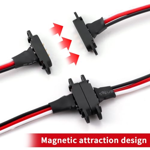 2 Sets Universal Magnetic Extension Cable JR Wire Connector for RC | Models Car Planes Drones - style: JR Wire