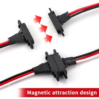2 Sets Universal Magnetic Extension Cable JR Wire Connector for RC | Models Car Planes Drones - style: JR Wire