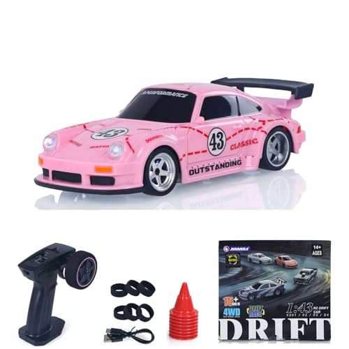 1/43 Gyro 2.4G Radio Control Drift Car Racing Vehicles High Speed 15KM/H 4WD Mini Car Battery Lights RTR Hobby Grade Model for Birthday for Ages 14+