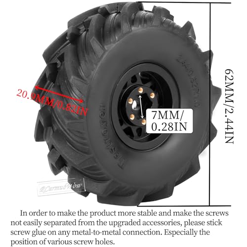 1.0 Beadlock Wheel Rims for 1/24 1/18 RC Crawler Car SCX24 TRX4M,Black Coating Brass 1.0 RC Beadlock Wheels RC Rims,Black