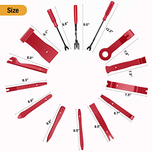 GOOACC 238Pcs Trim Removal Tool, Auto Push Pin Bumper Retainer Clip Set Fastener Terminal Remover Tool Adhesive Cable Clips Pry Kit Car Panel Radio Removal Auto Clip Pliers - color: 120Pcs Clips + 118 Remover Red