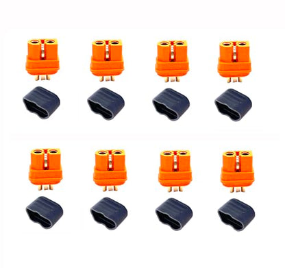 8 Pcs XT60i Connectors with Sheath Housing,XT60I-F Plug Female Connector Adapters for RC Battery FPV Drone Solar Batteries
