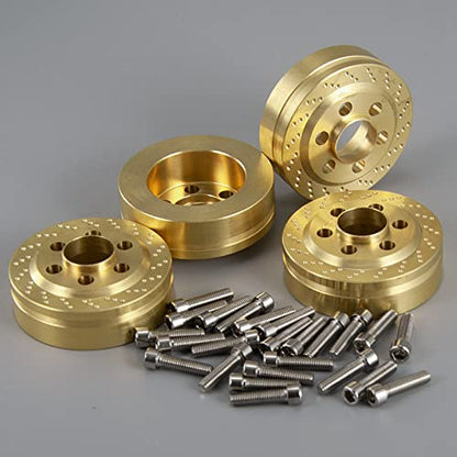 MORLORDY 4PCS RC Brass 1.9 Beadlock Wheels Weights for 1/10 Scale SCX10 D90 Wraith 90048 90018 RR10 RC Wheel Weights Accessories - size: 1.9 Inch