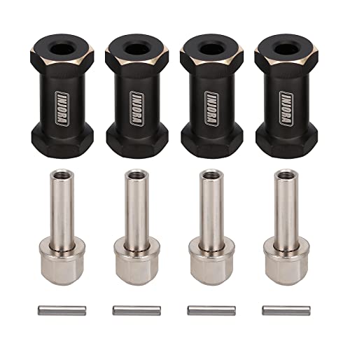 INJORA 25mm Black Brass Wheels Hex Hub Extenders for SCX10 & SCX10 II - size: 25mm