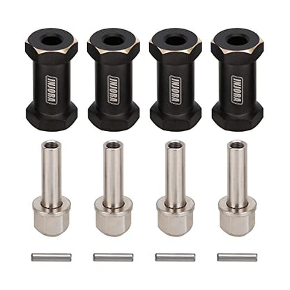 INJORA 25mm Black Brass Wheels Hex Hub Extenders for SCX10 & SCX10 II - size: 25mm
