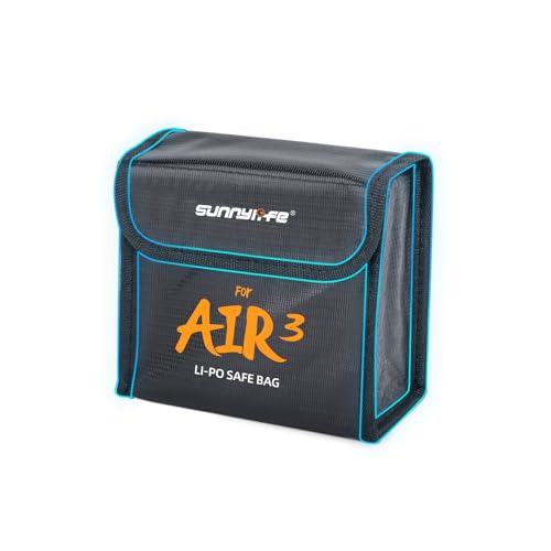 Battery Bag, Fireproof Explosion-Proof Lipo Battery Safe Bag Sleeve Lipo Guard Pouch Sack Charge Protection Bags For DJI Air 3 Drone (Three battery bag For DJI Air 3)