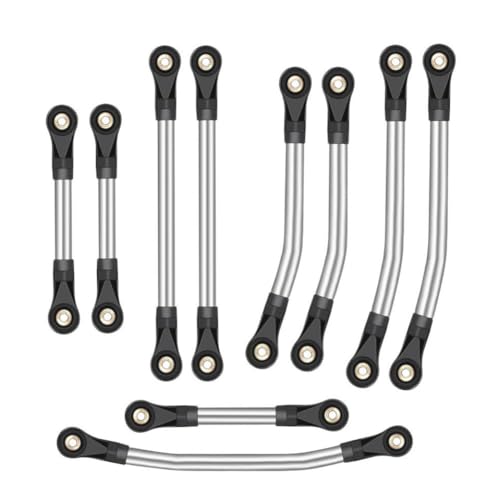 Stainless Steel Chassis Links and Steering Link Rod Set for 1/18 RC Crawler Ascent-18(1 Set) - color: 1 Set