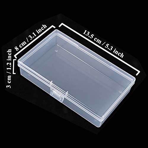 Goodma 8 Pieces Rectangular Clear Plastic Organizer Box, 135 x 80 x 30 mm | 135 x 80 x 30 mm, Hinged Lids, For Small Items, Craft Projects - size: 135 x 80 x 30 mm