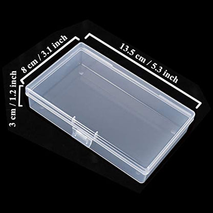 Goodma 8 Pieces Rectangular Clear Plastic Organizer Box, 135 x 80 x 30 mm | 135 x 80 x 30 mm, Hinged Lids, For Small Items, Craft Projects - size: 135 x 80 x 30 mm