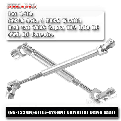 Drive Shaft 85-122MM &115-176MM Upgrades Part for 1/10 Axia 1 SCX10 SCX10 II 90046 SCX10 III AXI03007 TRX4 D90 RC Crawler,Universal Driveshaft,Steel Full Metal Axles,2PCS,Silver - style: silver/85-122mm&115-176mm