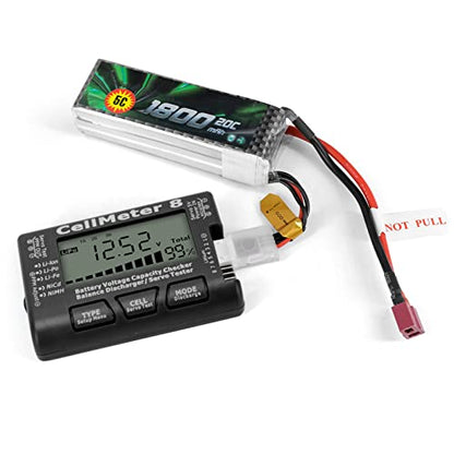LiPo Charger RC Charger Lipo Battery Balance Charger RC Car Battery Charger Discharger 2-8S for Li Po Li Ion Li Fe Smart Battery Balance Discharger Servo Tester (Black) - color: Black