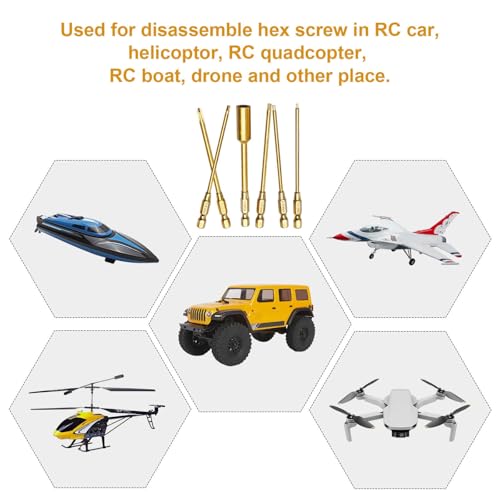 8Pcs RC Tool Hex Driver Screwdriver Set, 1.5-3.0mm Nut & Cross-Shaped for Electric Driver YUBJIANG