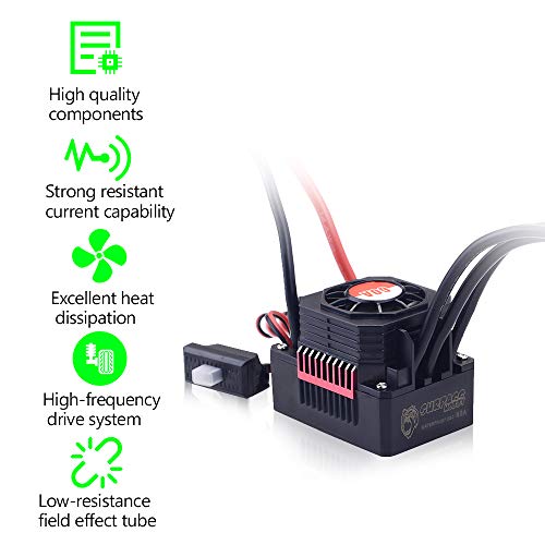 GoolRC Surpass Hobby 60A Brushless ESC Waterproof Electronic Speed Controller for 1/10 RC Car Truck Off-Road