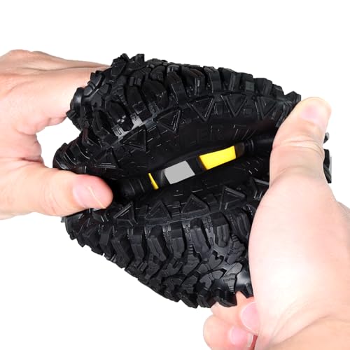 STMU 1.9'' RC Crawler Tires With Super Soft Foam Iiner （4PCS） For 1/10 Scale RC Car Traxxas TRX4 RC4WD D90 Axial SCX10 II TF2 Gen8 Tamiya CC01 1.9 Inch Beadlock Rims (Tires)