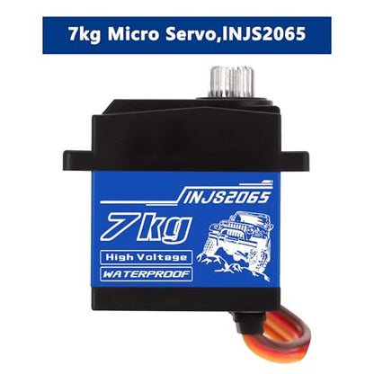 2-Pack 7KG Sub-Micro Digital Servo, Waterproof, 180° | 180-degree control angle, 7.0kg-cm torque at 8.4V, IP66, for Traxxas TRX4, TRX6, Axial SCX10 II