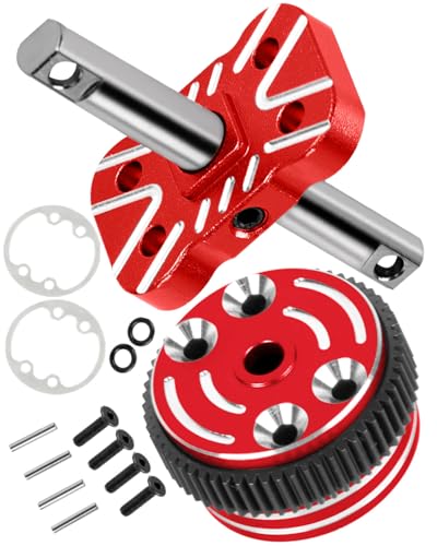 Aluminum Differential Locker Spool Diff Locker Mounts Set Upgrades Part for 1/10 Slash/Rustler/Stampede/Bandit 2WD(VXL),Sealed Differential Case Hops Up.Red - color: Red(for 1/10)