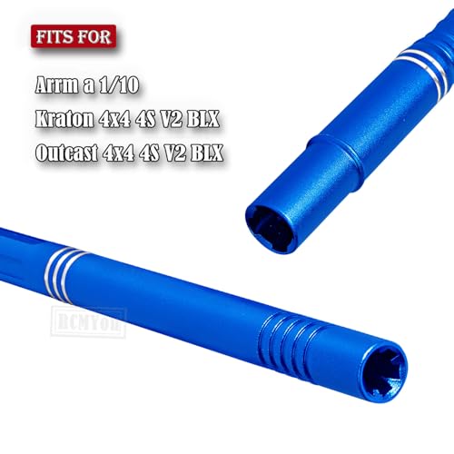 Aluminum RC Center Slider Driveshaft Upgrades Part for 1/10 Kraton 4x4 4S V2 BLX,Outcast 4x4 4S V2 BLX,Center Slider CVD Hops Up,Navy Blue - color: Navy Blue - Parts