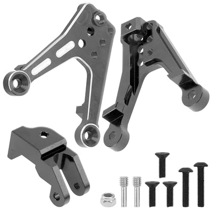 ShareGoo 4PCS Aluminum Front Rear Shock Tower Shock Hoops Bracket Mount Compatible with Axial SCX10 II 90046 90047 1/10 Scale Crawler Upgrade Part (Black) - color: Black
