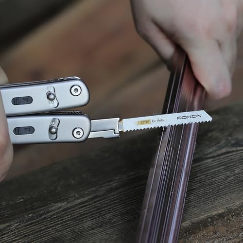 ROXON FT07 Build Your Own Multi tool-FLEX Implements Set | Box Cutter, Ruler and Magnetic grabber, Pen & Tweezers and Needle,T Shank Adapter as A set