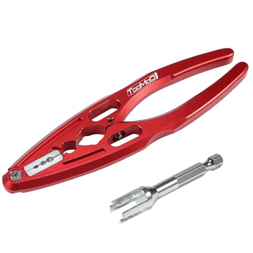 RC Tool kit with Shock Pliers Multi-function & Hex Bit Linkages Link Rod Ends Installing Tools for Arrma Axial Losi Tamiya 1/10 RC Cars Trucks Rock Crawlers（Red - color: Red