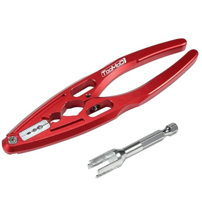 RC Tool kit with Shock Pliers Multi-function & Hex Bit Linkages Link Rod Ends Installing Tools for Arrma Axial Losi Tamiya 1/10 RC Cars Trucks Rock Crawlers（Red - color: Red