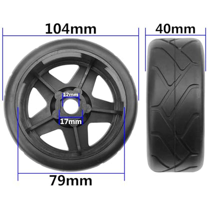 4Pack Vgoohobby 17mm RC Wheels and Tires 104mm 1/8 Off Road Buggy Rubber Street Tires Compatible with Arrma Typhon Talion 6S Redcat Tamiya HPI Losi Kyosho Hobao 1/8 RC Off Road Buggy (5 Spoke) - color: 5 Spoke