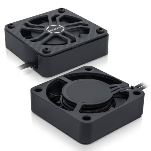 2 Pack Surpass Hobby 40mm RC Cooling Fans,16000 High RPM RC Car Motor Fan for 1/8 1/10 RC Car Truck Truggy (Without Motor Heatsink) - style: 2Pack 40mm fan-black