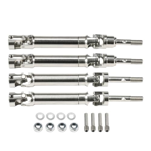 4Pcs Stainless Steel Drive Shaft Universal Joint Driveshaft for 1/10 RC Truck Slash 4X4 XVL Rustler Stampede Hoss HQ727 Upgrade