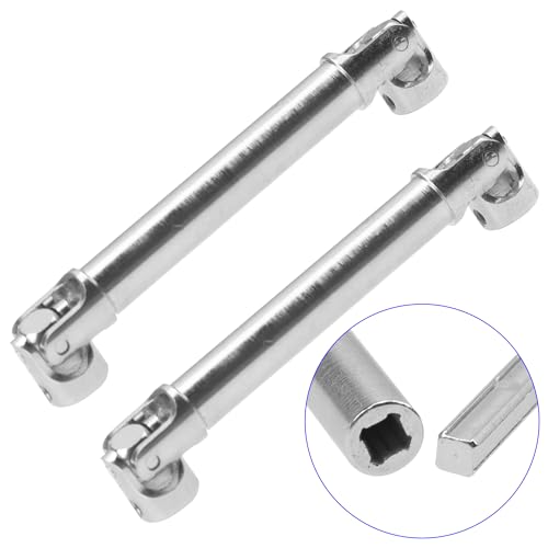 2Pcs Vgoohobby 2mm 3mm 4mm Metal RC Drive Shaft CVD Driveshaft Compatible with WLtoys Axial MN Model WPL Tamiya 1/24 1/18 1/16 1/14 1/12 RC Military Crawler Car Tractor Truck (60-80mm 4-4) - color: 60-80mm 4-4