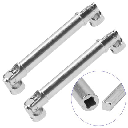 2Pcs Vgoohobby 2mm 3mm 4mm Metal RC Drive Shaft CVD Driveshaft Compatible with WLtoys Axial MN Model WPL Tamiya 1/24 1/18 1/16 1/14 1/12 RC Military Crawler Car Tractor Truck (60-80mm 4-4) - color: 60-80mm 4-4