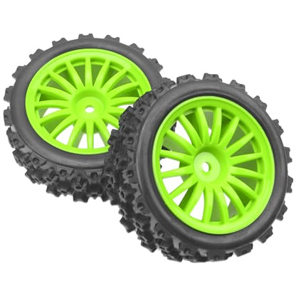 4Pack Vgoohobby OD2.83in 1/10 On Road Rubber Tires w/Nylon Wheel Rims 12mm Hex Compatible with HSP HPI Redcat Tamiya Traxxas 1/10 RC On Road Racing Touring Car (Green) - color: Green