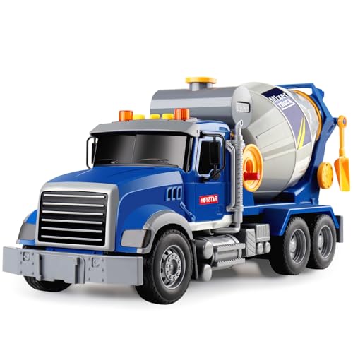 Dwi Dowellin Toddler Trucks Toys for Boys Age 1-3 3-5,Big Cement Mixer Truck with Lights and Sounds,Kids Boy Toys Christmas Birthday Gift Car - style: mixer tuck