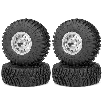 4Pcs 1.3" Beadlock Metal Wheels Rims Hub & Rubber Tires 70mm Set，#B | For 1/24 Axial SCX24, For 1/18 Tra-xxas TRX4-M, RC Crawler Car, Upgrades - color: #B