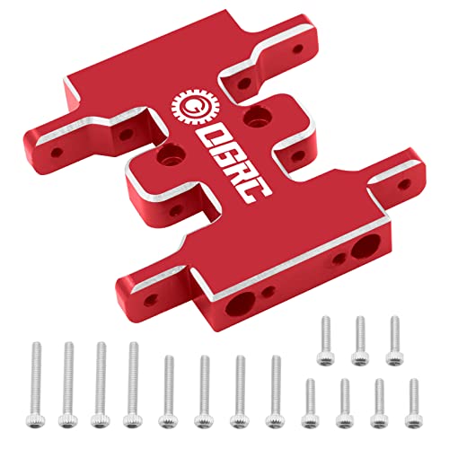 OGRC Aluminum Alloy Gearbox Mount Transmission Plate Gearbox Base Upgrade Parts for SCX24 C10 JLU Deadbolt Gladiator Bronco Axial 1/24 Crawler Car (Red) - color: Red