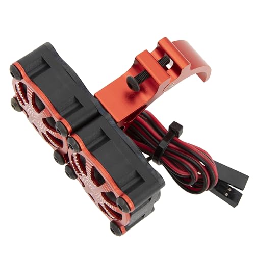 DKKY RC Motor Cooling Fan Heatsink 18000RPM 36mm for ARRMA Axial Traxxas 1/6 1/8 1/10 RC Models with 3650 Motor (Red) - color: Red