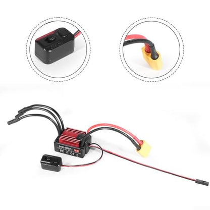 HG35A 35A Waterproof Brushless ESC for 1/18 Scale RC Cars, Trucks, and Buggies with External Programming Port and Multiple Protections(D) - size: regular push up d