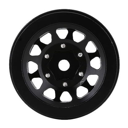 INJORA 1.0 Wheel Rims RC Metal Beadlock Wheels Rims for AX24 1/18 TRX4M All 1/24 Scale Axial SCX24 Deadbolt RC Crawler Car Upgrades Accessories(Gold＆Black) - color: Gold＆black