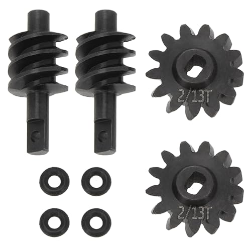 MEUS RACING SCX24 2-13T Overdrive Differential Gear Helical Diff Gears Set for Axial SCX24 Deadbolt C10 JLU Gladiator Bronco 1/24 RC Crawler Car Upgrade Parts, 2 Sets - size: 2-13T