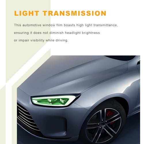 Car Headlight Vinyl Film, 48"×11.8" Self-Adhesive Car Headlight Tint Sticker with Squeegee & Cutter, Waterproof Wrap Film Roll for Vehicle Headlights Taillights Fog Lights (Green) - color: Green
