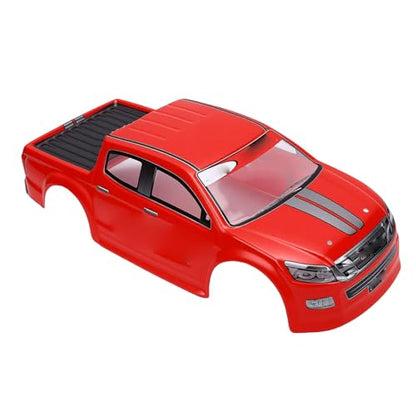 Vikye 1/10 RC Truck Body Shell, Lightweight Clear Pattern Replacement RC Car Shell with Precise Fit, for 26cm Wheelbase Remote Control Vehicles (Red) - color: Red