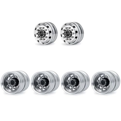 RC Car Toys Parts for Tamiya 1/14 6PCS Metal Front and Rear Wheel Hub Rim Set 6x6 Truck RC Trailer Tractor Car Upgrade Parts(R-7) - size: R-7