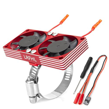 1/7 1/8 1/10 RC Cooling Fan Heat Sink with Adjustable Mount 40-50mm | for 1/7 1/8 1/10 RC Crawler Car 4284 4985 1717, 22000 RPM - style: Red 40*40mm