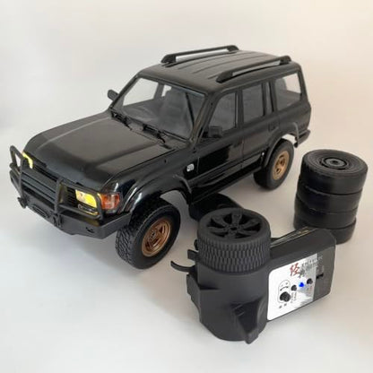WPL D54 RC Truck 4x4 Off Road Drift RC Car 1/16 Scale RTR LC80 Style | Remote Control Truck 280 Brushed Motor Full Proportional Upgraded Chassis Spare Drift Tires Hobby Toy for Adult