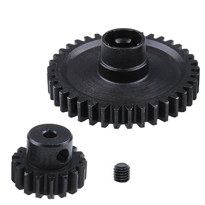 Hobbypark 1 Set Metal Diff Main Gear 38T & Motor Gear 17T for RC 1/18 WLtoys A949 A959 A949 A959 A969 A979 RC Car Buggy Upgrade Parts