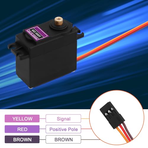 6 Packs mg996r servo Motor - 55g Metal Gear Torque Digital rc servo for futaba jr, Compatible with scx24 and mg90s, Ideal for Helicopter car Boat Robot