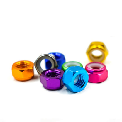 6063 aluminum alloy nylon anti-loosening nut 10 pieces anti-loosening removal nut CNC aluminum locking nut M2 M3 M4 M5 M6 M8 （rose Red,M3x0.5=10pcs） - color: rose Red, size: M3x0.5=10pcs