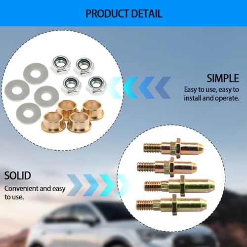 Car Door Hinge Roller Pin and Bushing Repair Kit, Vehicle Door Hinge Pin Bushing Flat Washer Nuts, Automotive Repair Replacement Set, Compatible with Avalanche Yukon
