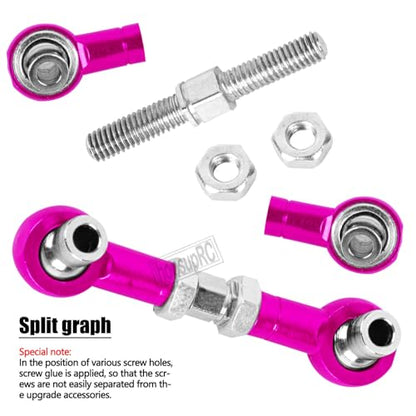 RC Aluminum Metal Turnbuckle Camber Links Toe Links with Rod Ends Steering Linkage Set Upgrade Parts for 1/18 LaTrax Teton,Desert Prerunner.Pink(Replace 7636) - color: Pink(7pcs)