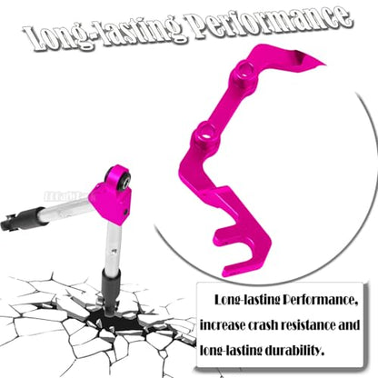 RC Front Tie Rods with Stabilizer Upgrades Part for 1/10 Slash 4X4 LCG,Alloy Aluminium Front Positive and Negative Teeth Pull Rod + Fixed Code Combination-Set,Pink - color: Pink - (Upgrades)